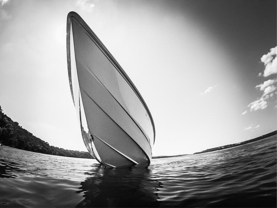Boat Black White
