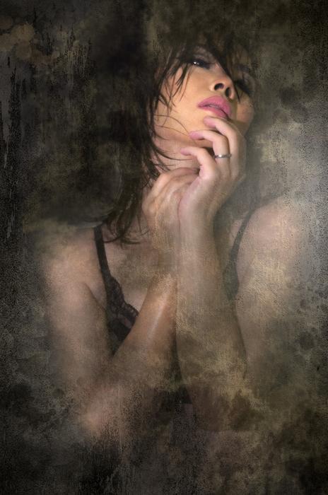 Portrait of Woman pose in fog