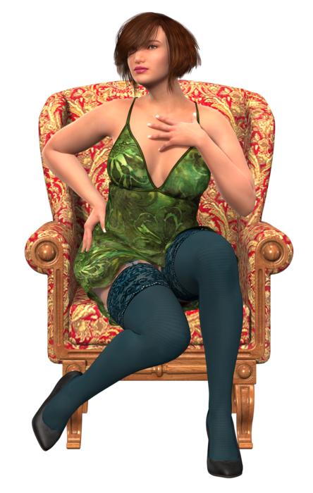 woman sitting beauty overweight