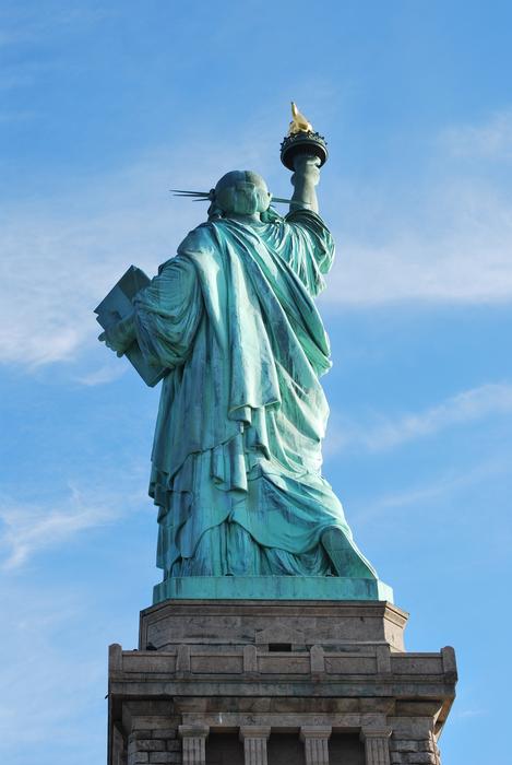 rear view, Statue of Liberty in the USA