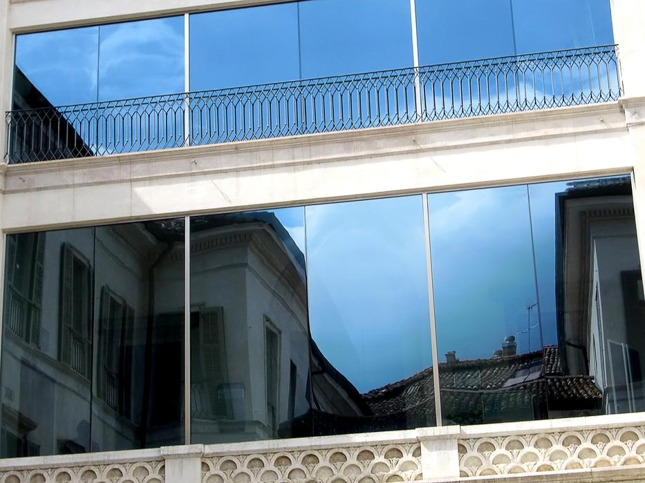 windows on an art nouveau building