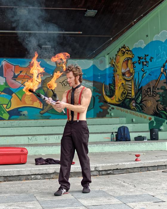 Acrobat Fire Juggler
