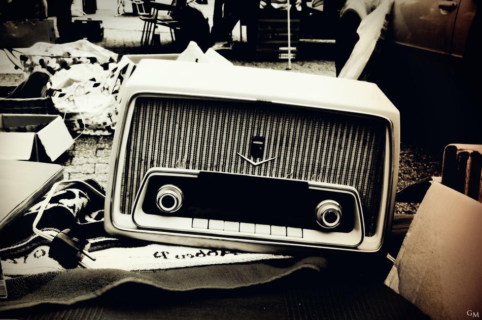 black and white photo of historically Radio