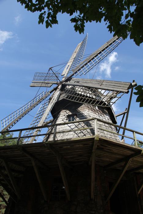 wooden mill in the village of Latvia