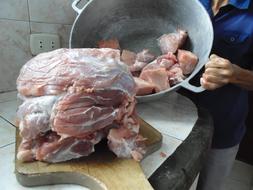 raw pig meat for cooking