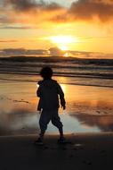 Boy Sunset Silhouette