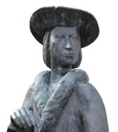 Sculpture Bronze on white background