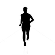 black silhouette of a marathon runner