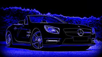car in purple tons