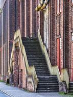 Old stairs of the Zeche Westfalen building in Ahlen, Germany