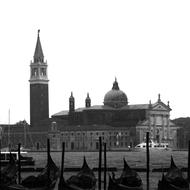 Venice City church black and white