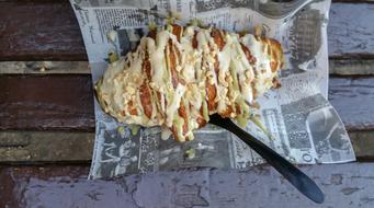 delicious croissant with sauce