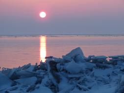 Sea in Sunset Evening