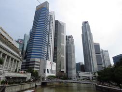 Beautiful architecture of Singapore city with the river