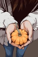 thanksgiving hands gourd pumpkin drawing