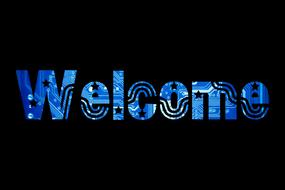 welcome on black background