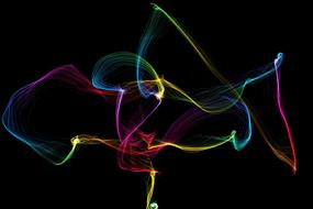 abstract art, colorful light glow at black background