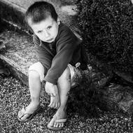 Child Black White portrait