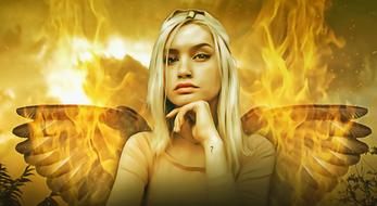 clipart of bad girl angel in fire