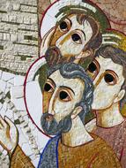 Heavy Basilica Mosaic faces drawings on wall