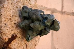 mystical dragons in stone architecture close up