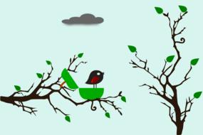 birds on tree clipart