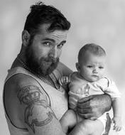 Father Son black and white