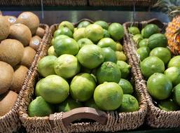 ripe lime in a basket