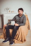 pretty Man Sitting Armchair