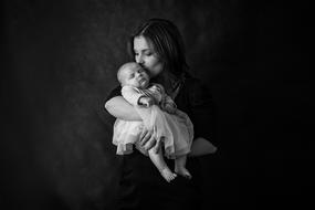 Mom Child black and white
