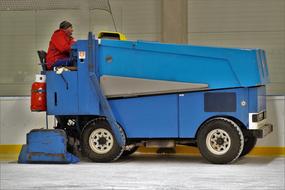 Winter Stadium Cleaning Of The Ice