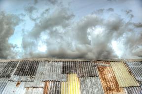 Old Roof House and sky
