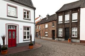 House Village white red door