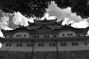 Nagoya Castle black and white