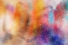 multicolored splash of color watercolor
