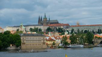 Prague city and river