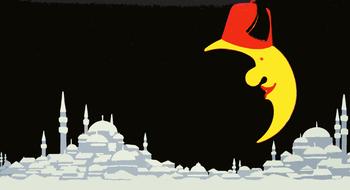 clipart of turkey city and moon turkish in hat