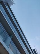 Architecture in Tjuvholmen, Oslo, Norway, under the blue sky with clouds