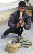 man with a snake in india