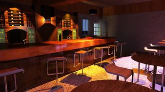 bright lights in the bar
