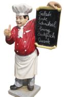 cute chef with a menu