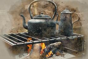 old kettles on fire