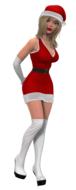 santa hat woman costumed render