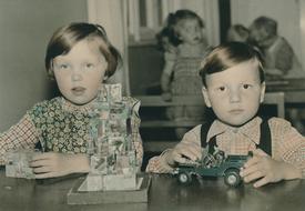 children at the Desk Old photo