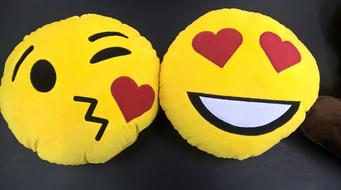 yellow smiley face cute pillow