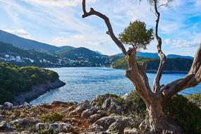 village on the island of Ithaca, Greece