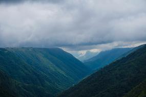 mountain scenery in the clouds
