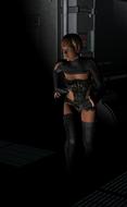 Science Fiction Woman at darkness