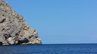big rock by the sea landscape