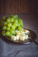 Sweet grapes and cheese
